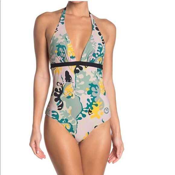 MISSONI Printed Halter One-Piece Swimsuit, Size 42 Euro (8 US) Multi Color,‎ NWT - Picture 2 of 15